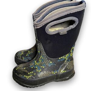 BOGS Classic Axel Kids Size 8 Waterproof Insulated Rain Snow Boots Black Multi